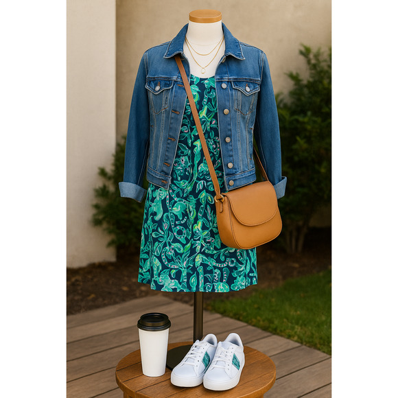 Lilly Pulitzer Beacon T-Shirt Dress Tidal Wave Blue Lemurs Print Women’s Size S - Picture 1 of 11